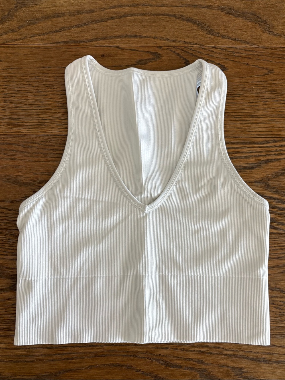 Athleta White Ribbed Tank Top